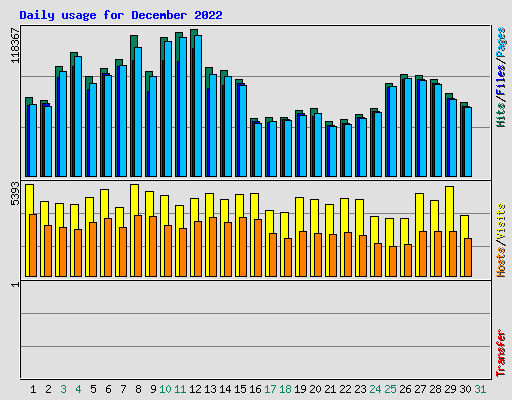 Daily usage for December 2022