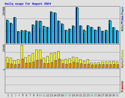 Daily usage for August 2024