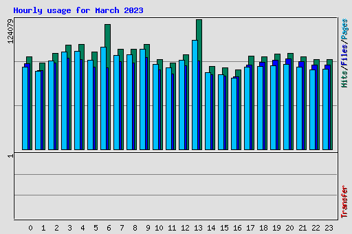 Hourly usage for March 2023