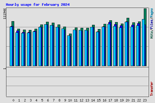 Hourly usage for February 2024